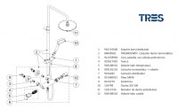 RECAMBIOS COLUMNA DUCHA TERMOSTATICA TRES